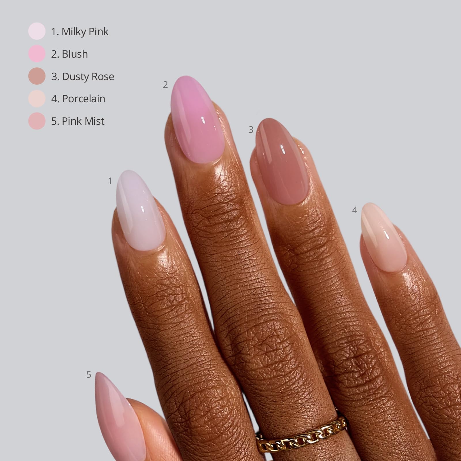 BTArtboxNails XCOATTIPS Bare 5-Shades Nude Press-On Nails – 4-Week Wear, Easy Apply