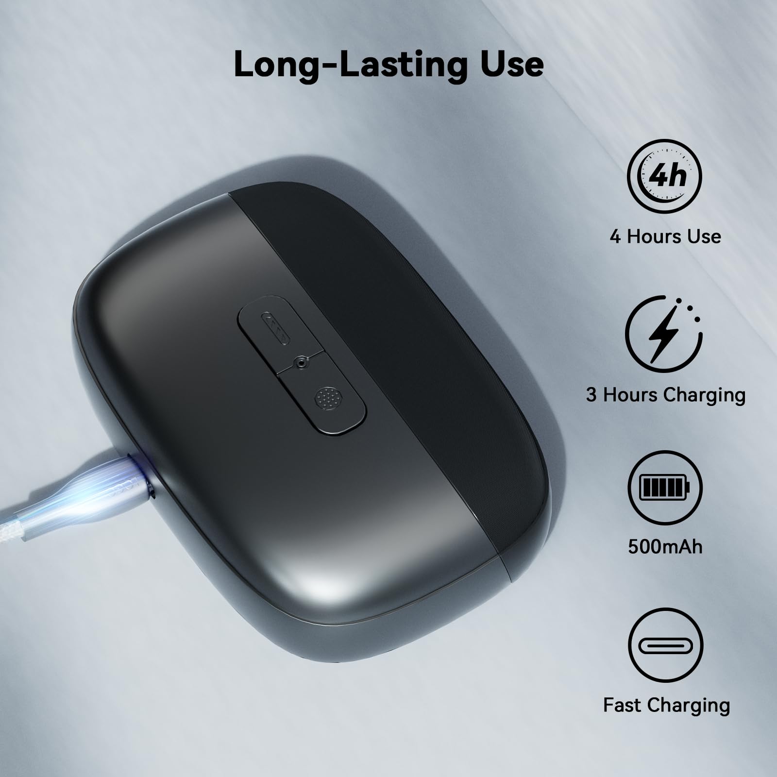 BTWOGO Electric Nail Clipper 3-in-1: LED Light, Auto File & Polish, Rechargeable