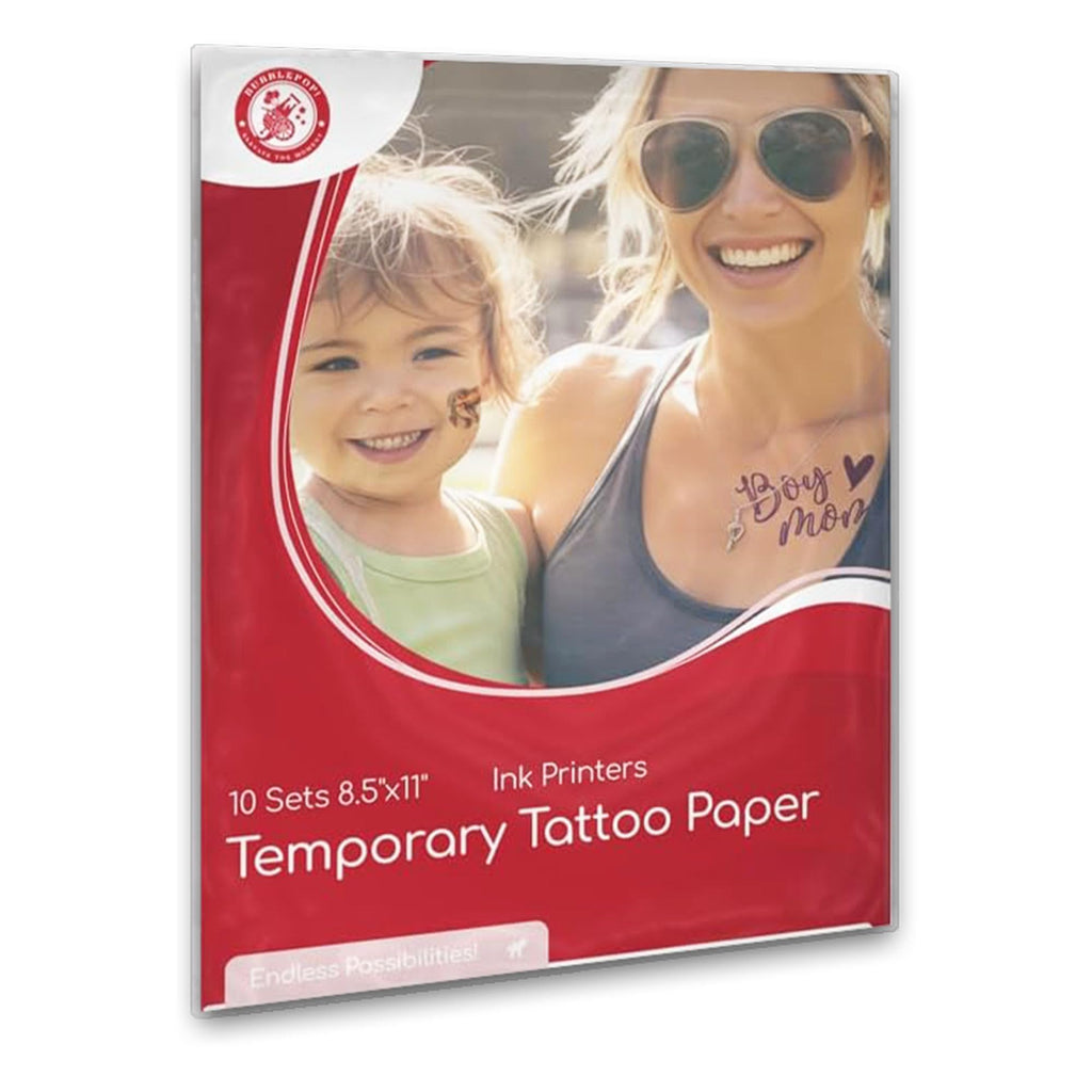 BubblePop! Printable Temporary Tattoo Paper for Inkjet Printer – 10 Sheet Pack