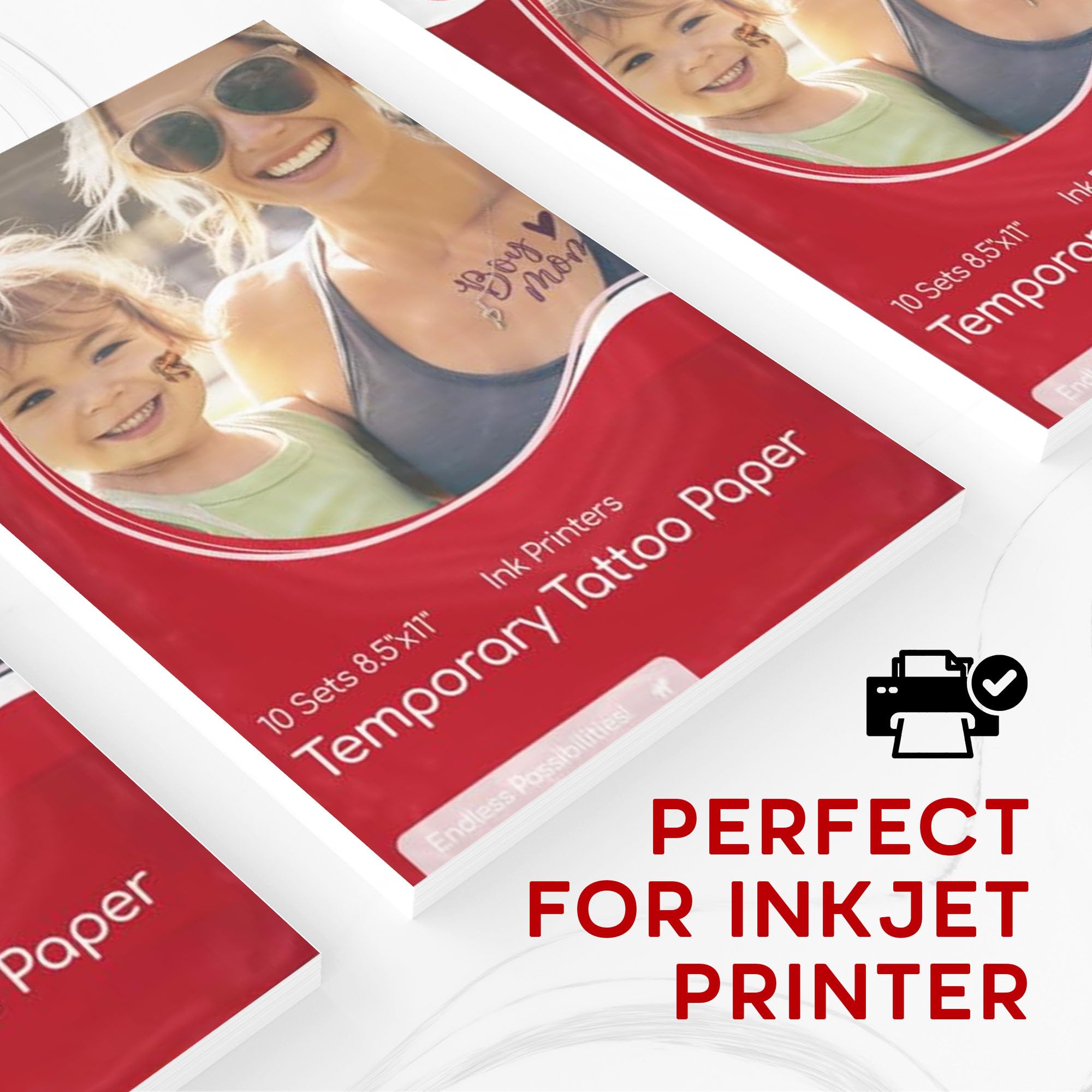 BubblePop! Printable Temporary Tattoo Paper for Inkjet Printer – 10 Sheet Pack