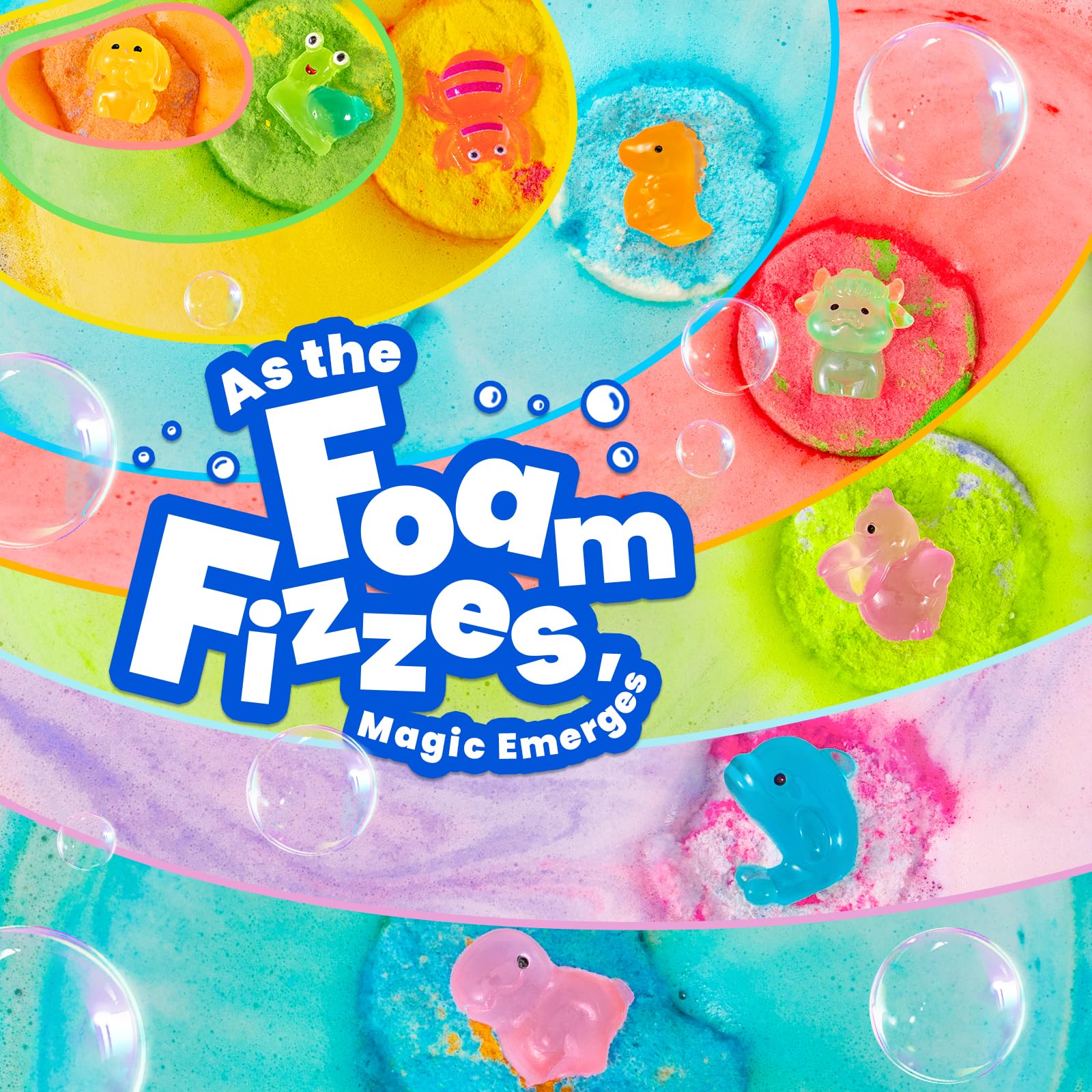 BubbleTail 32-Pack Bath Bombs for Kids – Glow-in-the-Dark Surprises, 8 Scents, 1.8-Inch Fizzes
