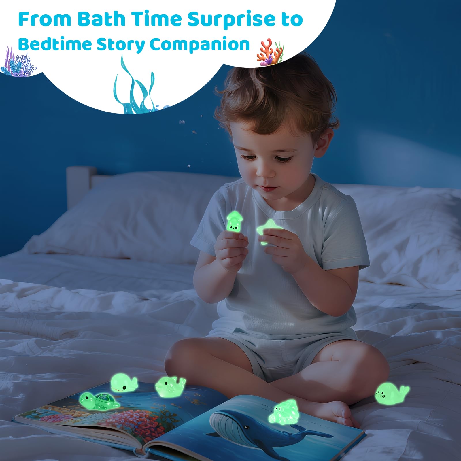 BubFroo Shark Bath Bombs for Kids – 6 Pack with Surprise Glow-in-the-Dark Toys