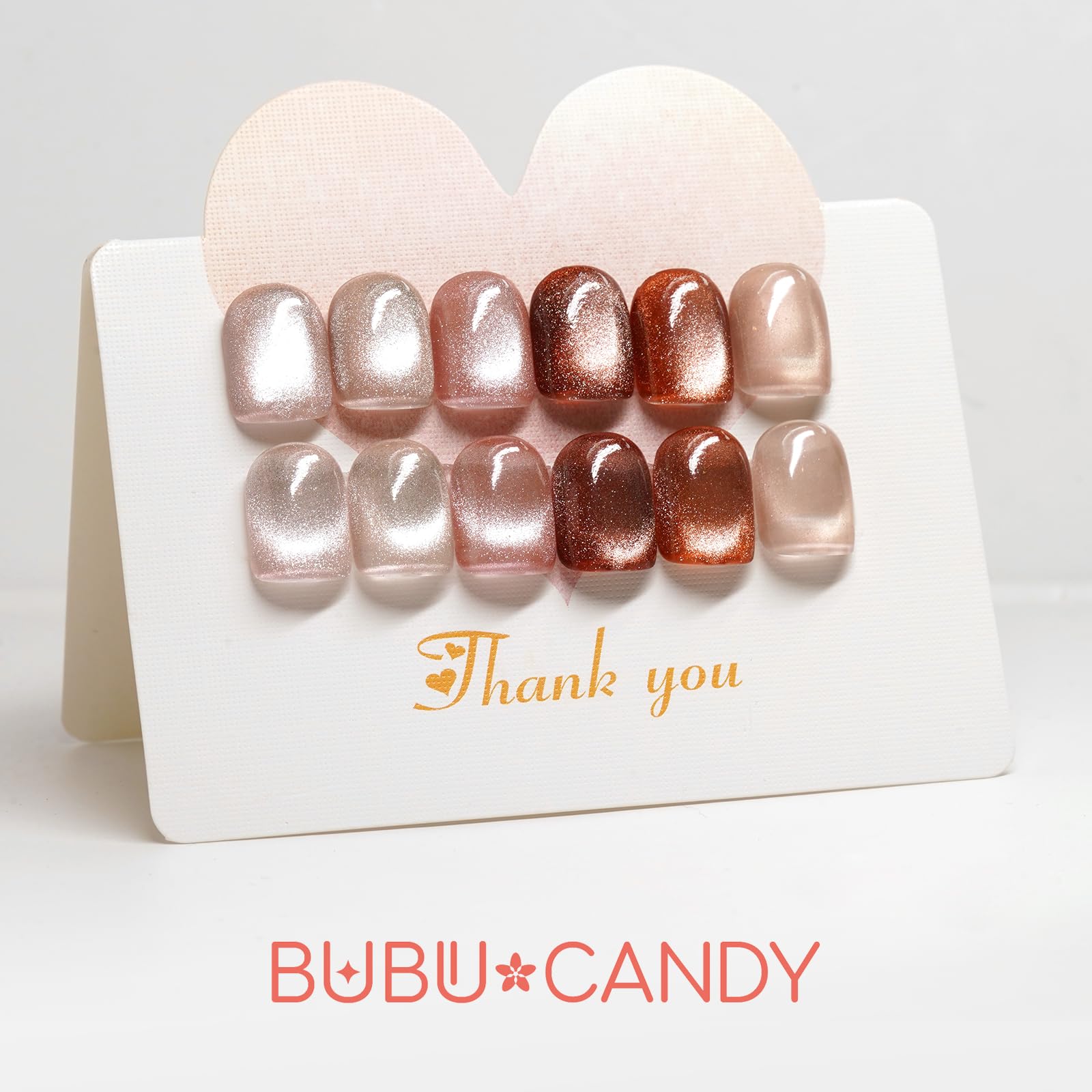 BUBU CANDY 6Pcs Cateye Gel Nail Polish Set – Festive Home Manicure Kit