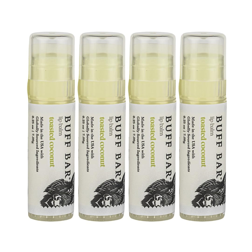 BUFF BAR Bison Tallow Lip Balm – Toasted Coconut | Moisturizing, Non-Habit | Big Crazy Buffalo