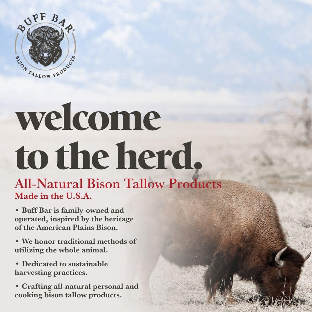 BUFF BAR Pure Bison Tallow Lip Balm – Black Hills Cherry, 4-Pack | Moisturizing, Non-Habit Forming