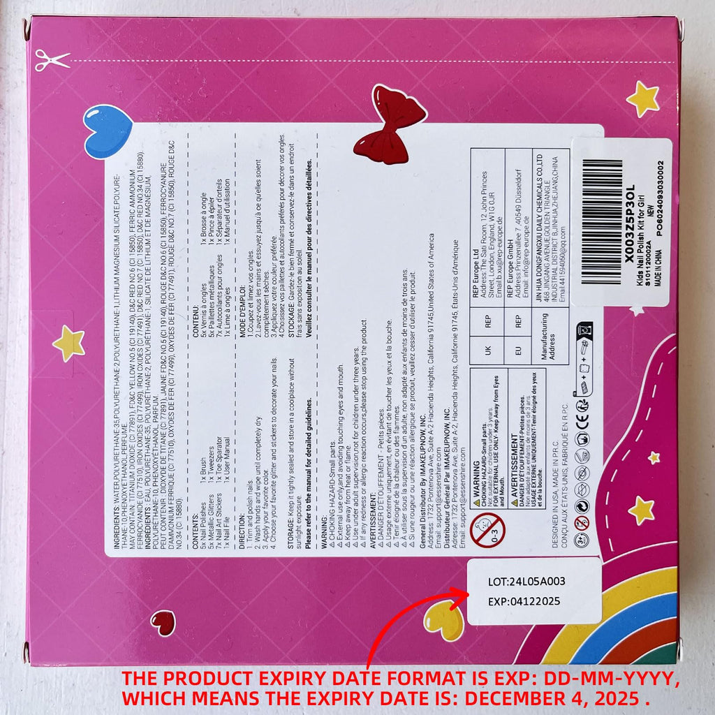 BUNNY BUBBLES Kids Nail Polish Kit – Water-Based Nail Pens, Glitter & 300 Stickers, Gift Set