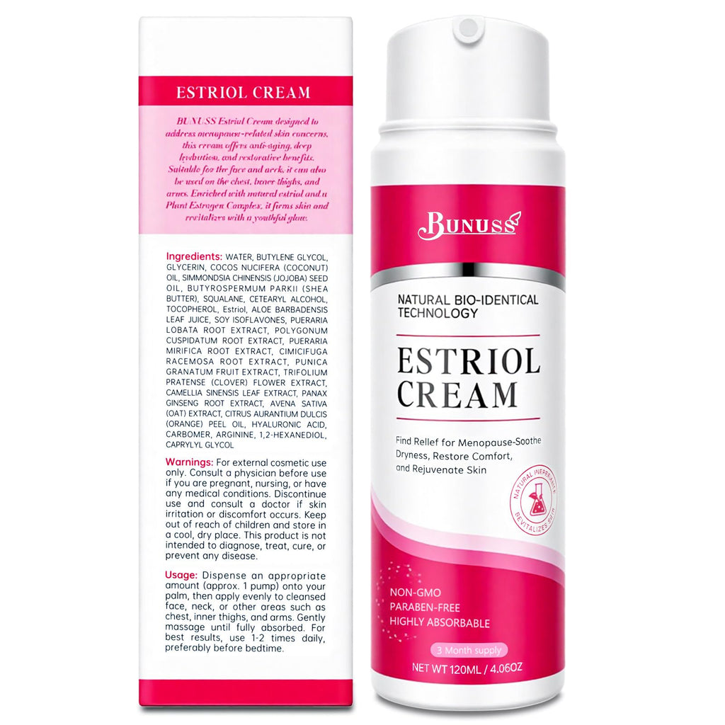 BUNUSS Estriol Face Cream for Women – Natural Bioidentical Moisturizer with Wild Yam