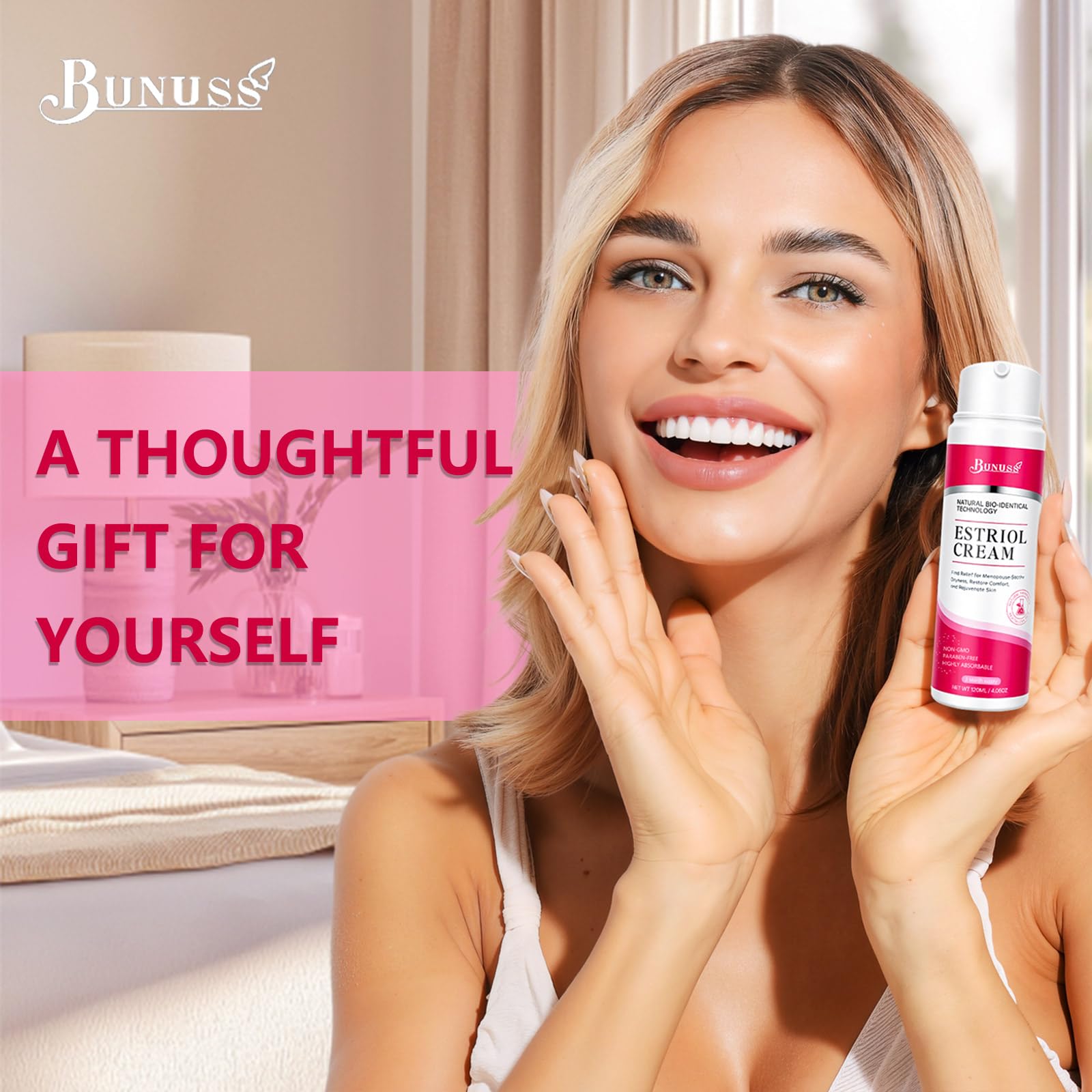 BUNUSS Estriol Face Cream for Women – Natural Bioidentical Moisturizer with Wild Yam