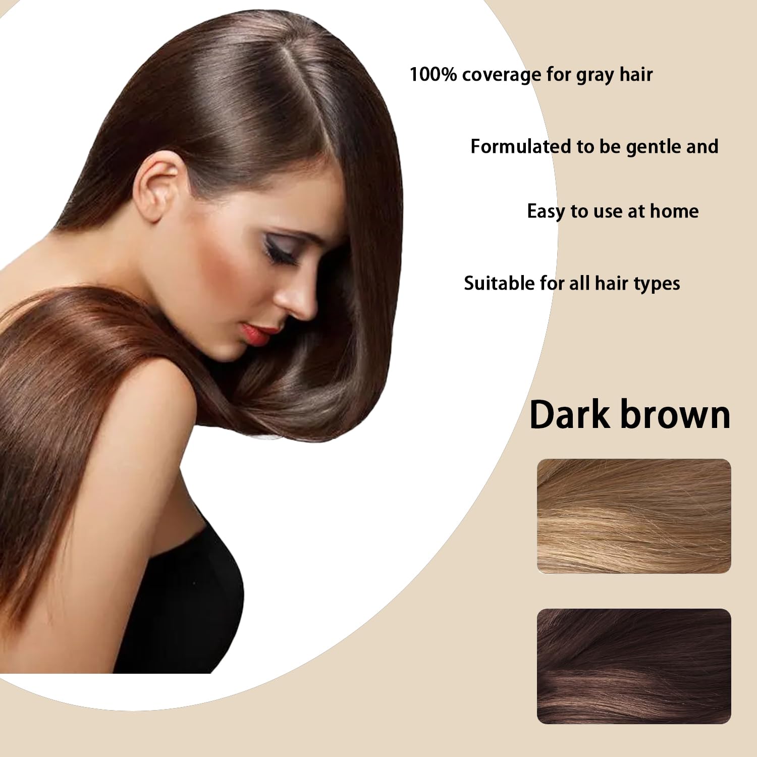 Bupposes Natural Brown Hair Color Shampoo — Instant 3-in-1 Dye for Dark Hair (1pc)