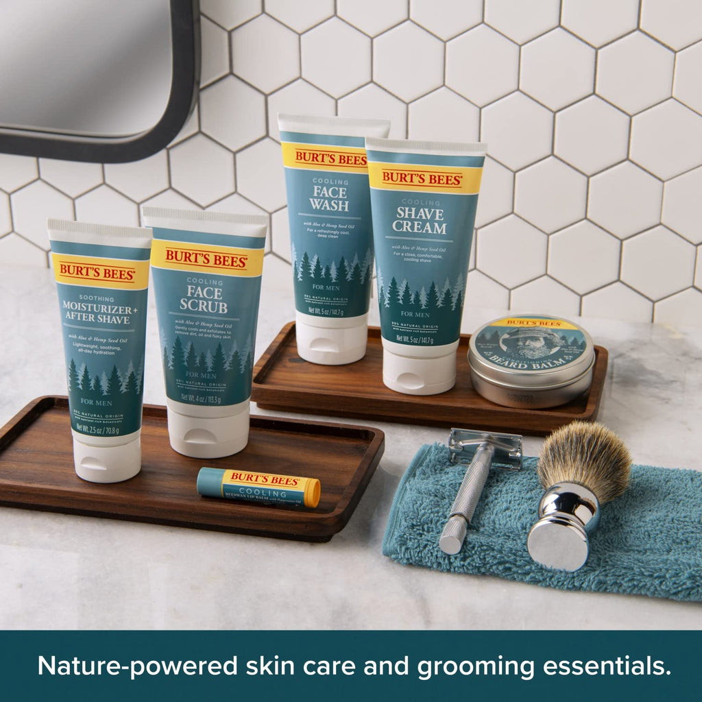 Burt's Bees Cooling Shave Cream for Men with Aloe & Hemp – 5 oz (3 Pack)