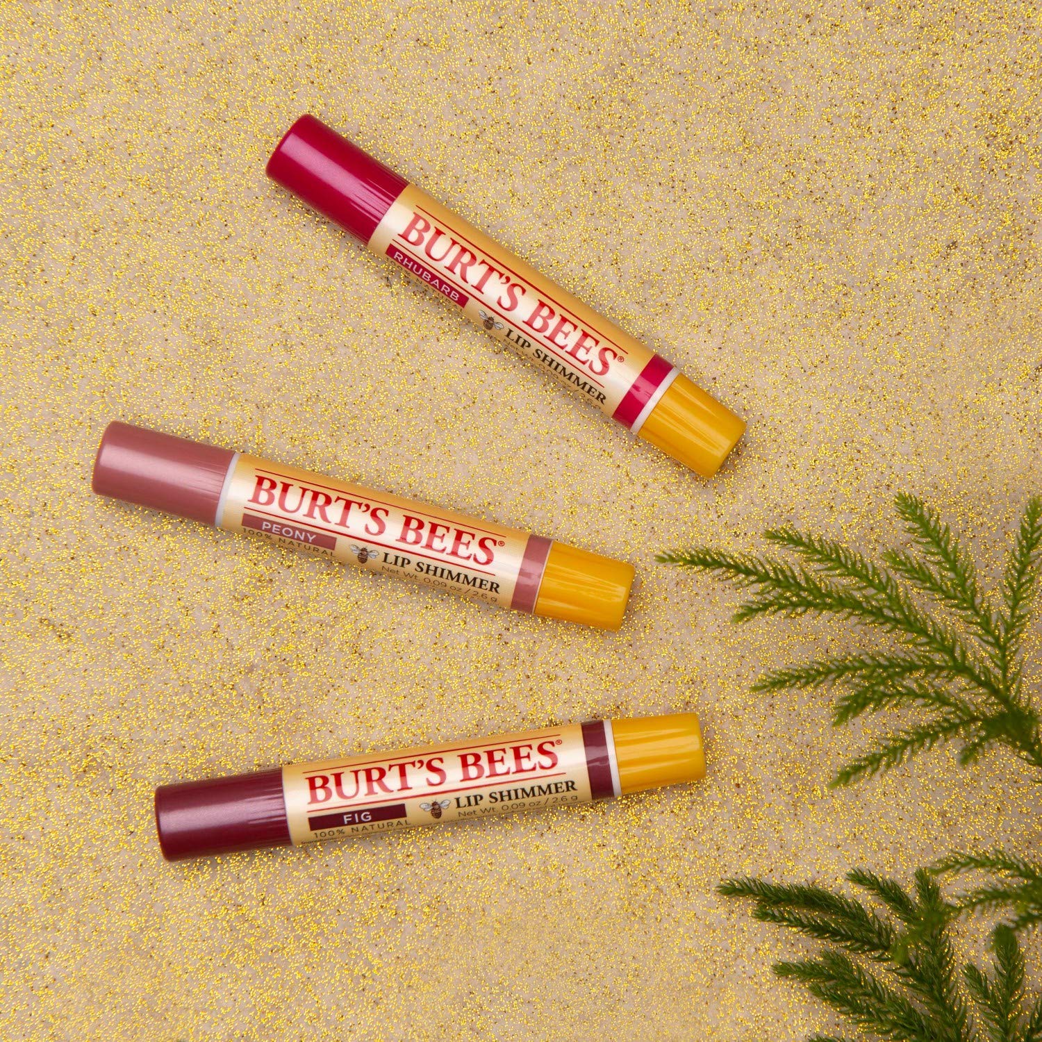 Burt's Bees Kissable Color Gift Set — 3 Lip Shimmers (Peony, Fig & Rhubarb)