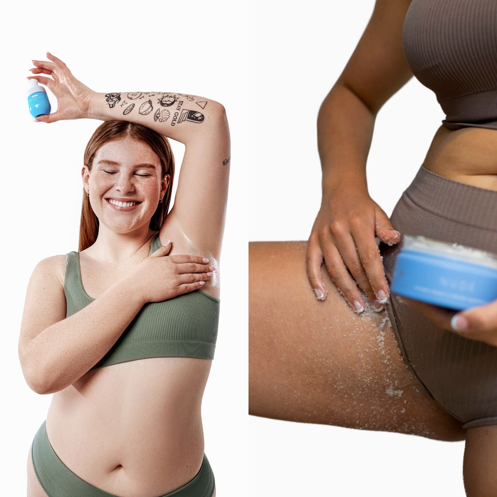 Bushbalm Nude 2-Step Routine: Ingrown Hair Oil + Exfoliating Scrub