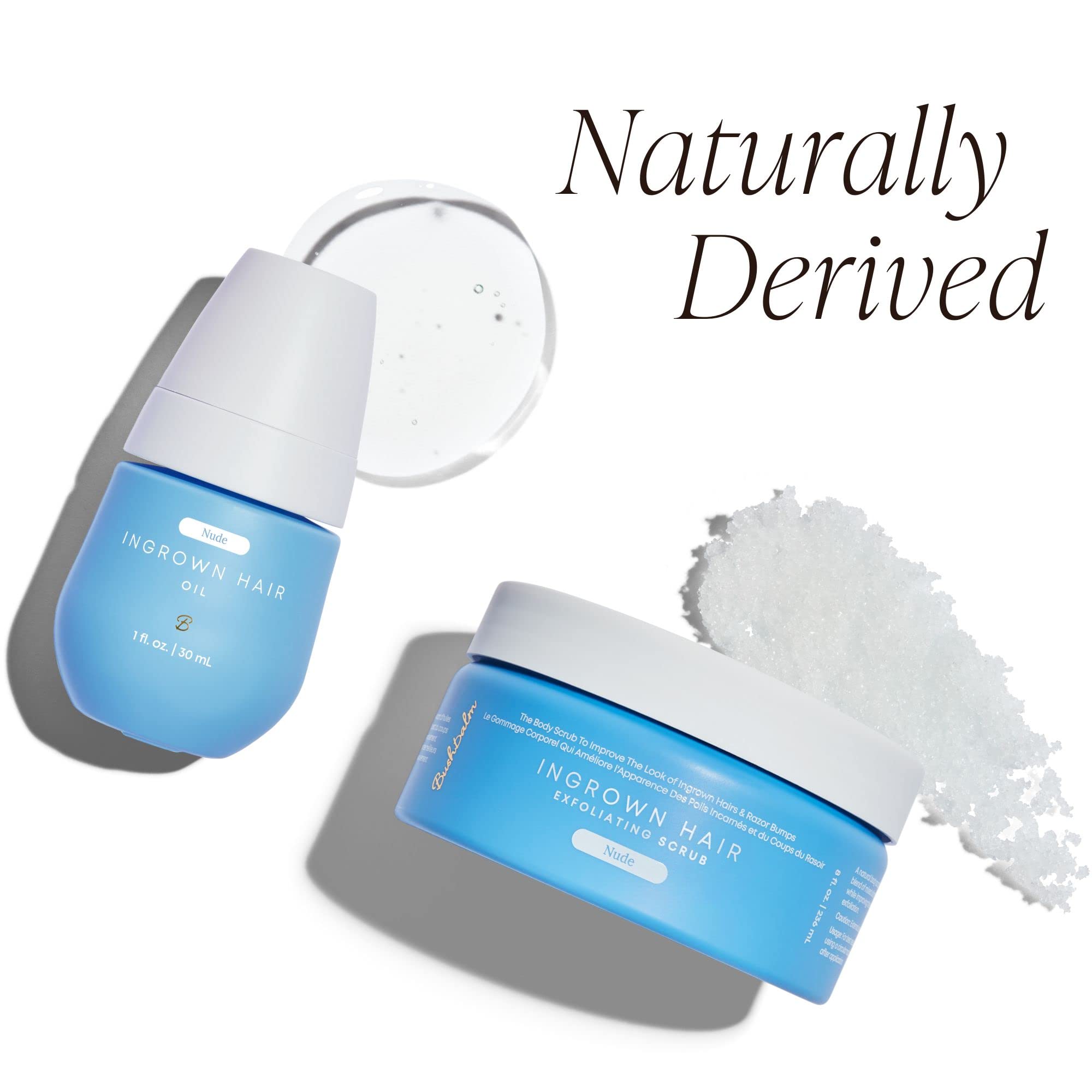 Bushbalm Nude 2-Step Routine: Ingrown Hair Oil + Exfoliating Scrub