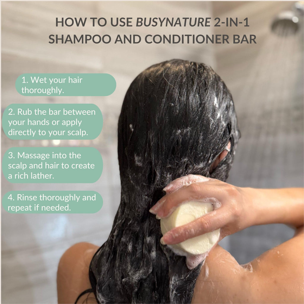 BusyNature Castor Oil 2-in-1 Shampoo Bar – Nourishing & Fuller Hair (100 g)