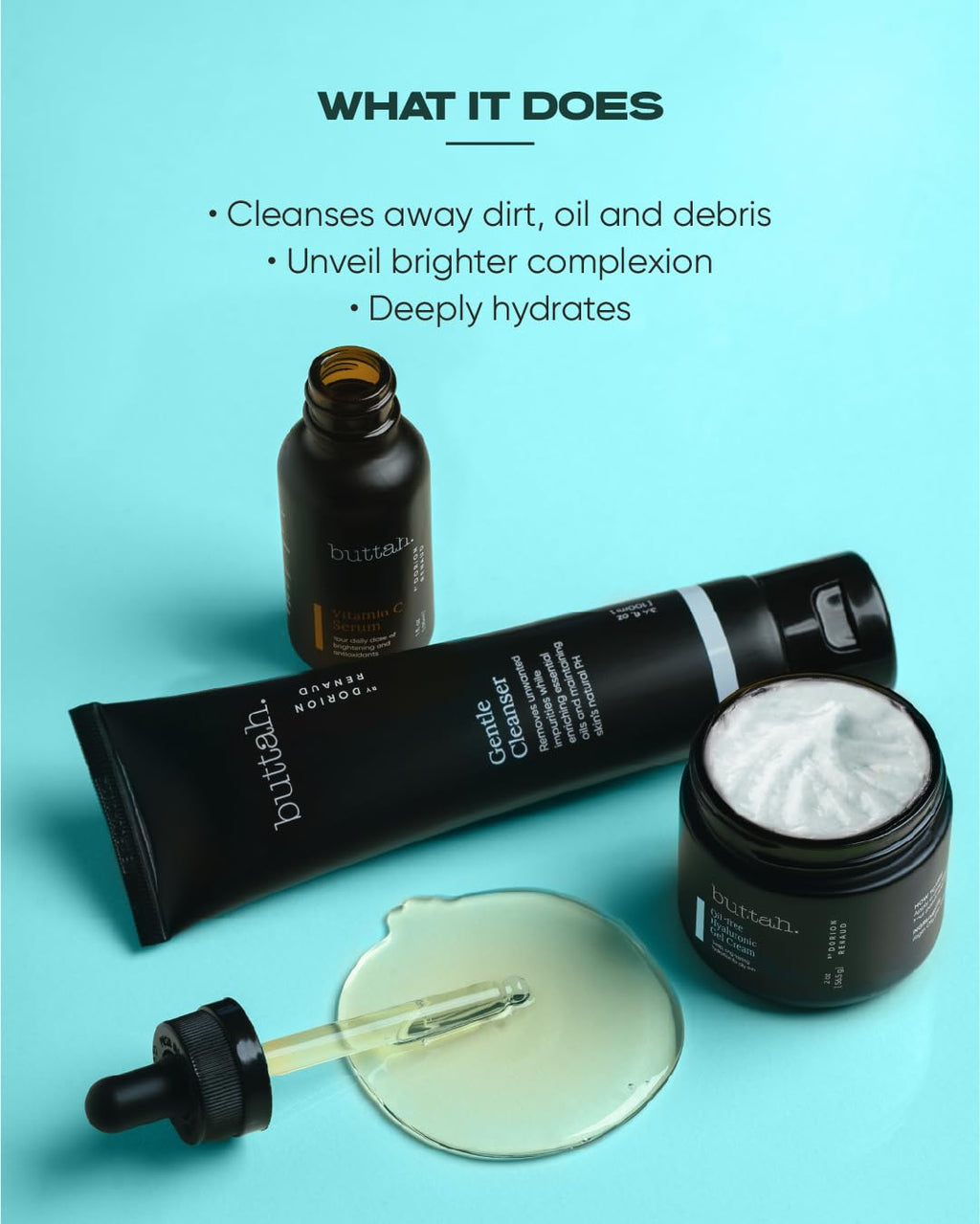 Buttah Skin by Dorion Renaud – Oil-Free Hyaluronic Gel Cream 2oz Daily Moisturizer