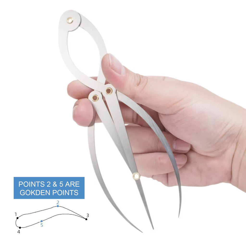 Buulea 2 Pcs Golden Ratio Eyebrow Caliper & 1:1.618 Ruler – Precision Brow Mapping Tool