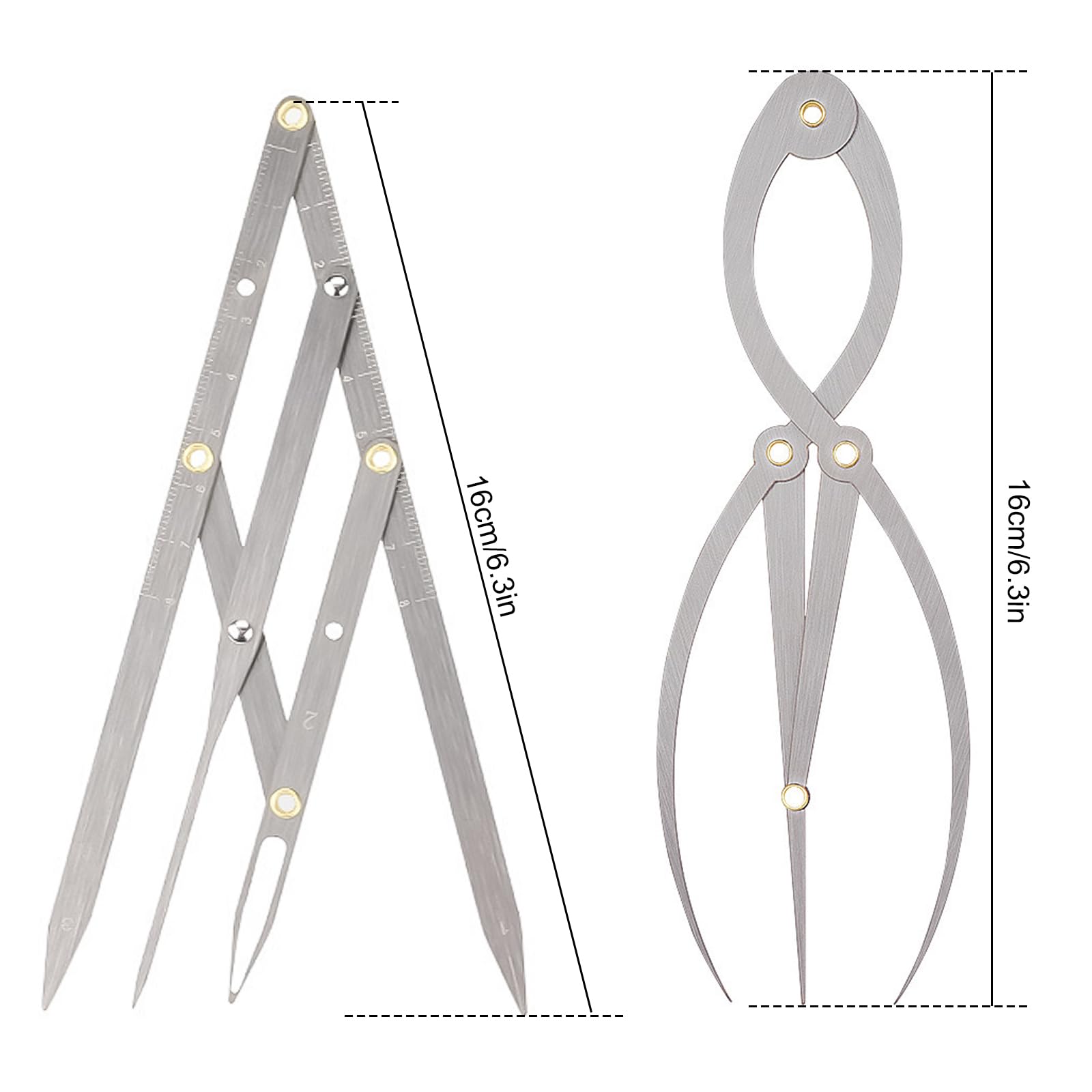 Buulea 2 Pcs Golden Ratio Eyebrow Caliper & 1:1.618 Ruler – Precision Brow Mapping Tool