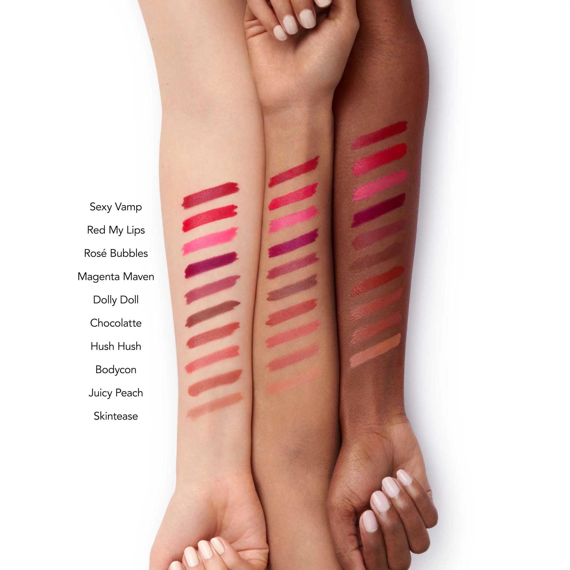 Buxom Full-On Plumping Satin Lipstick in Chocolate | Rich Satin Color