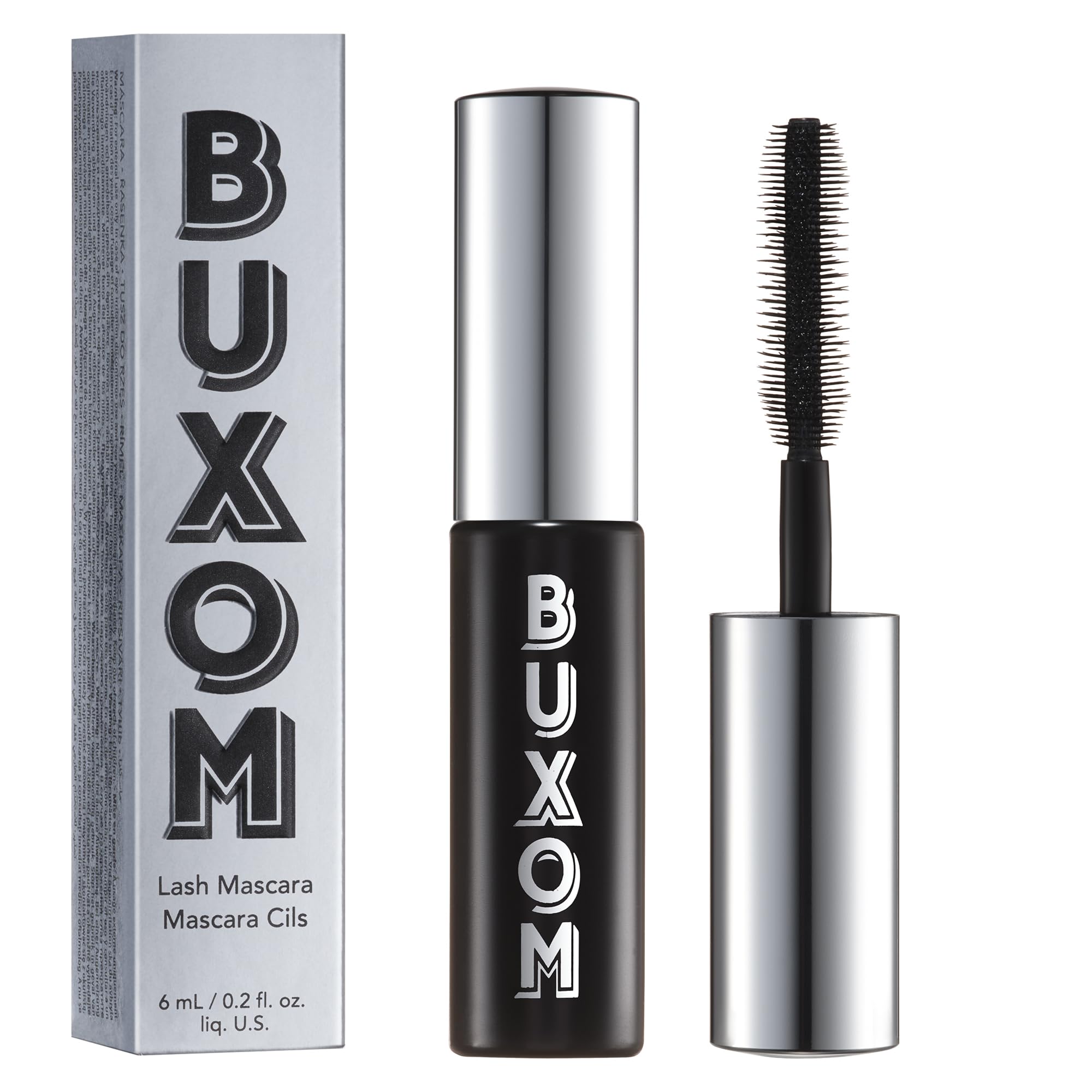 BUXOM Lash Volumizing Mascara – Blackest Black (Travel Size) | 3x Volume