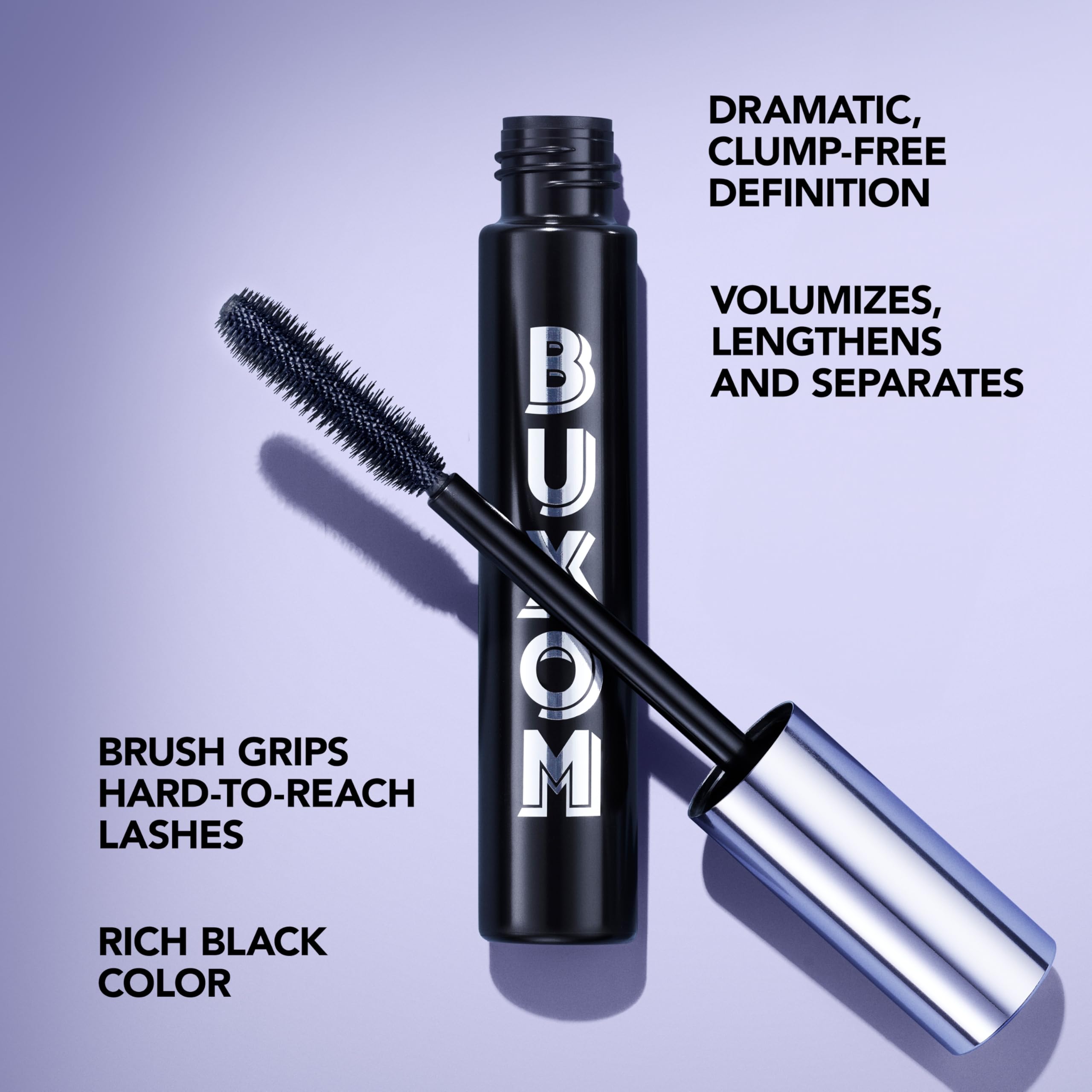 BUXOM Lash Volumizing Mascara – Blackest Black (Travel Size) | 3x Volume