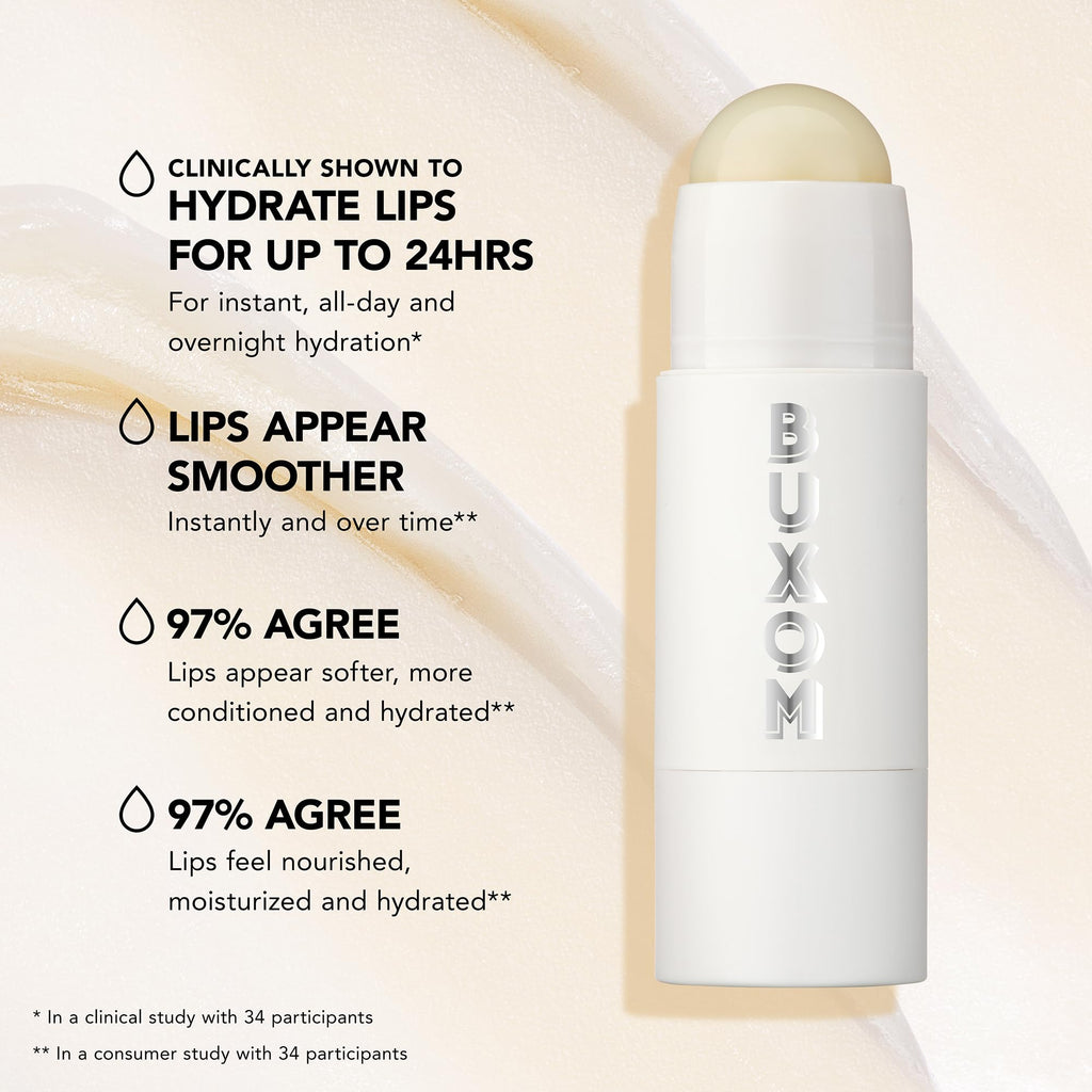 BUXOM Power-Full Plump Lip Balm – Intense Lip Repair Butter | 24HR Hydration & Clear Shine