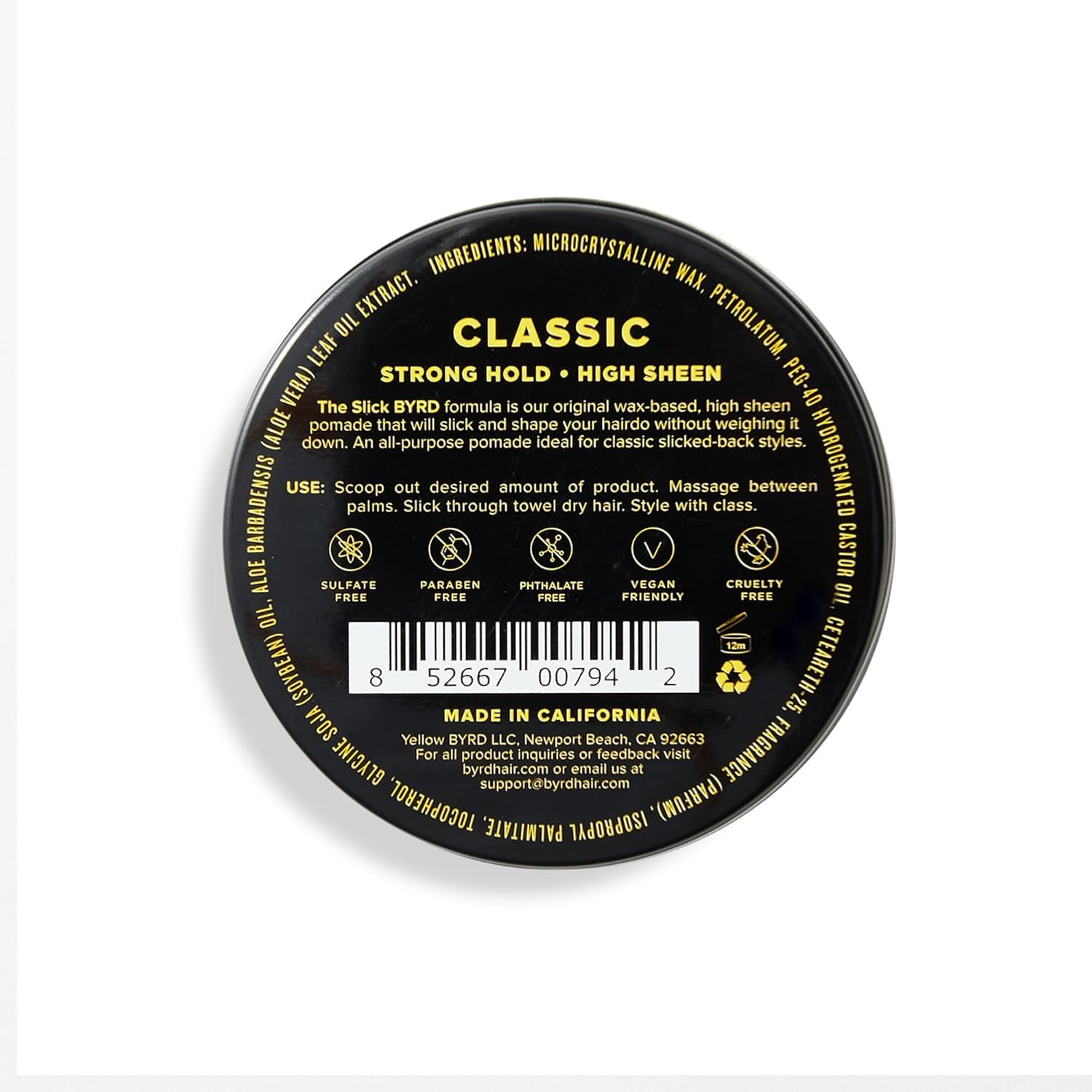 BYRD Hairdo Classic Pomade 2-Pack: Strong Hold, High Shine, Plus Salty Coconut Car Air Freshener | 3.35 oz Each