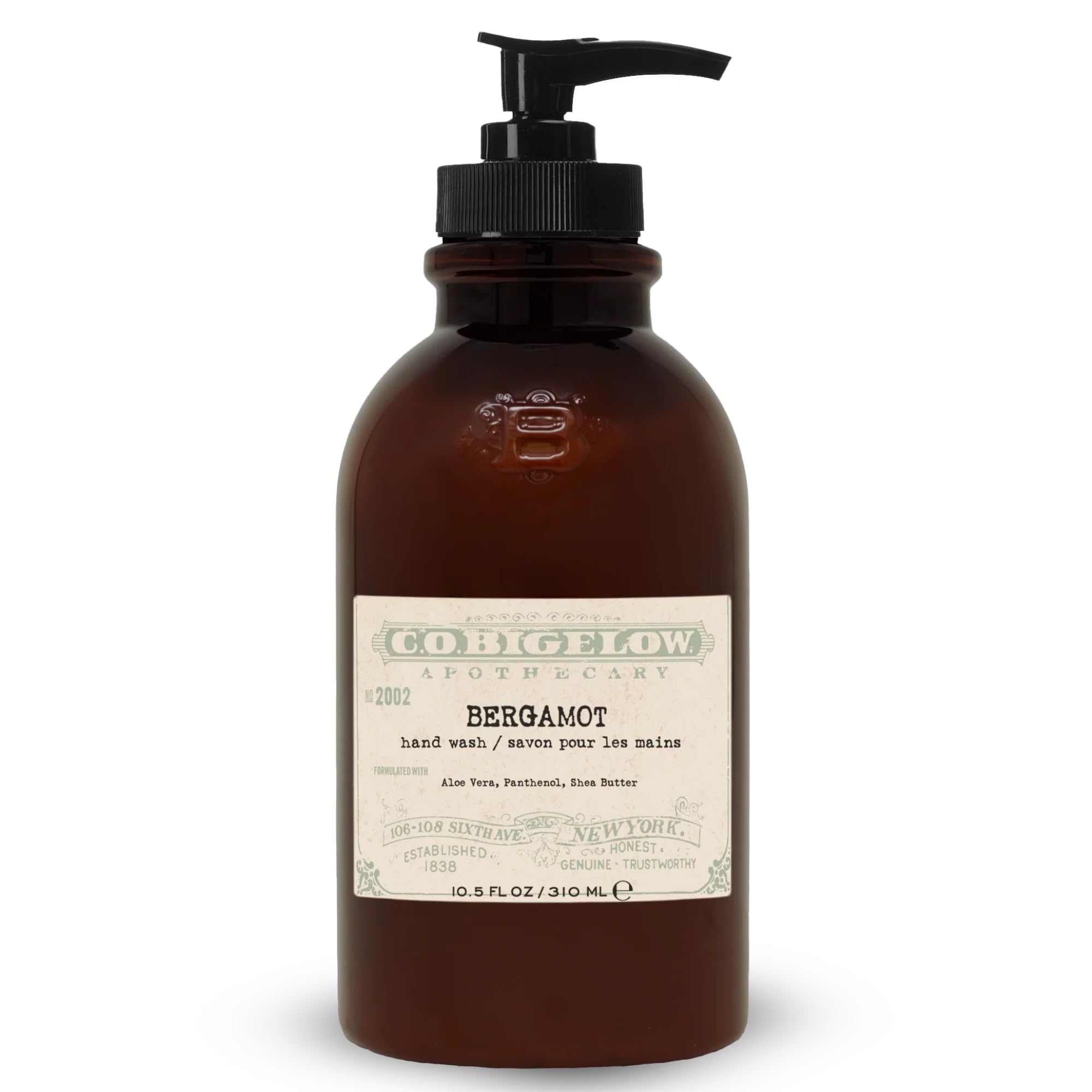 C.O. Bigelow Bergamot Hand Wash – Moisturizing Liquid Soap with Shea Butter & Aloe, 10.5 Fl Oz