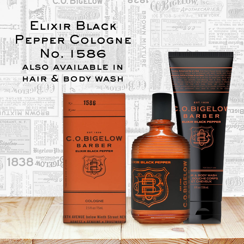 C. O. Bigelow Elixir Black Pepper No. 1586 – 2.5 fl oz Men’s Cologne, Bourbon & Sandalwood
