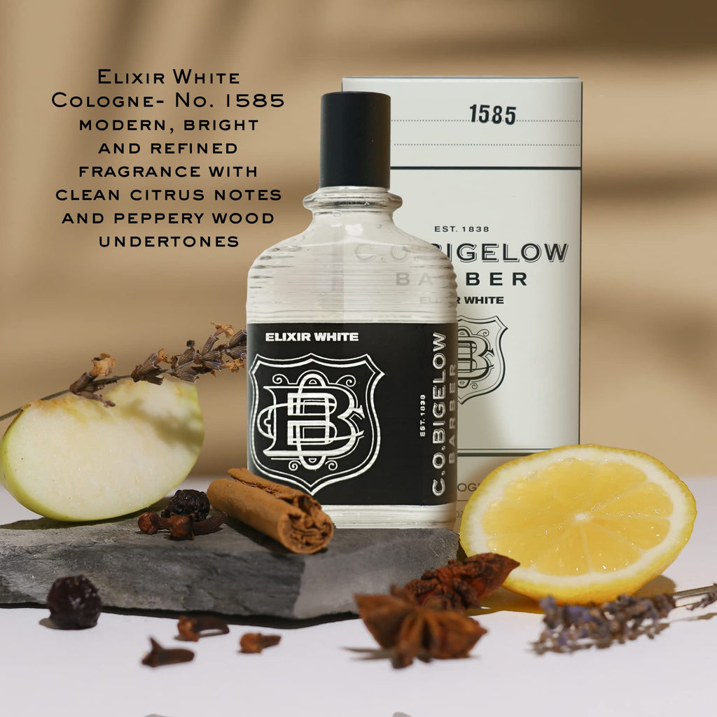 C.O. Bigelow Elixir White Cologne for Men – Long-Lasting Citrus & Spice, 2.5 fl oz