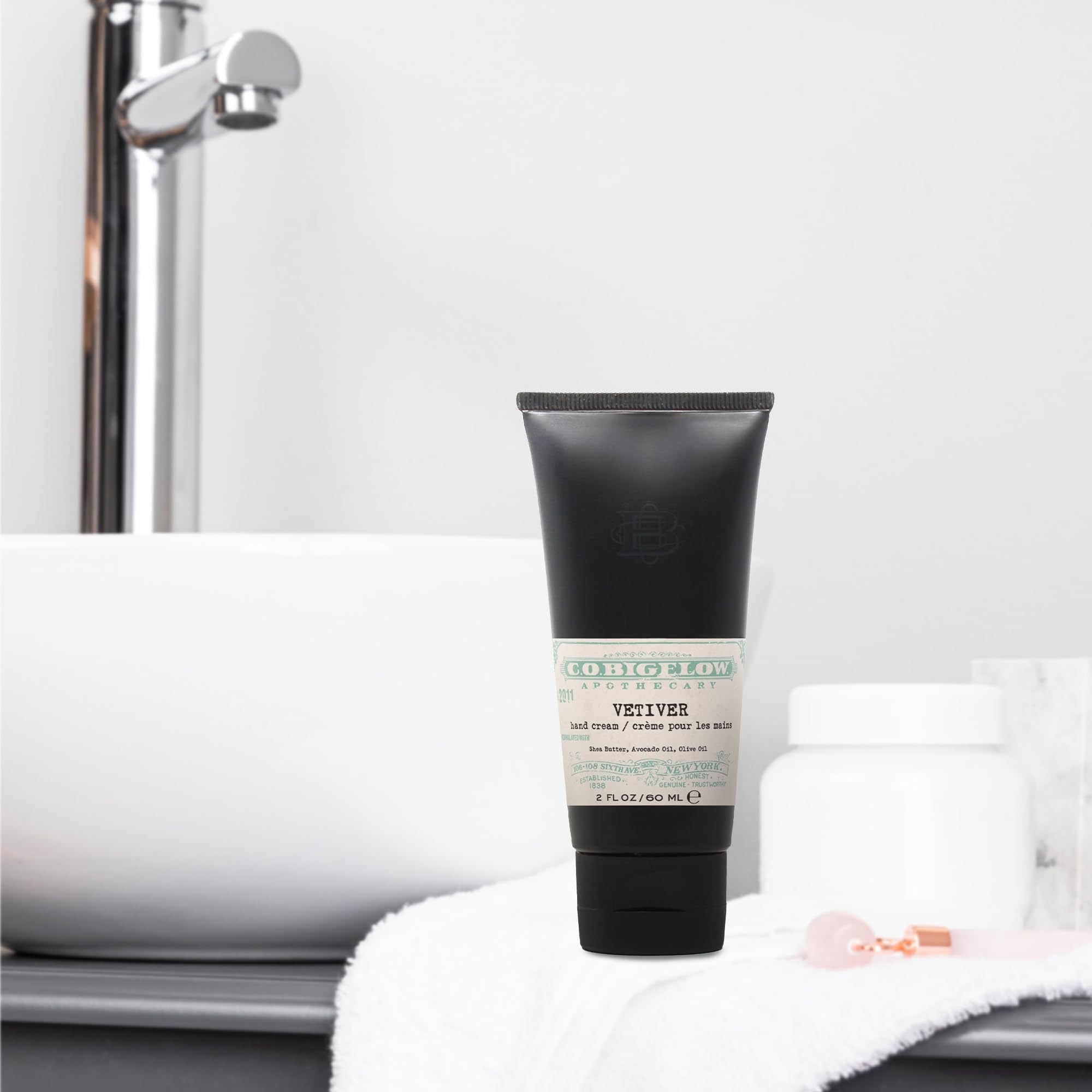 C.O. Bigelow Iconic Vetiver Hand Cream – Nourishing Shea Butter with Avocado & Olive Oils, 2 oz