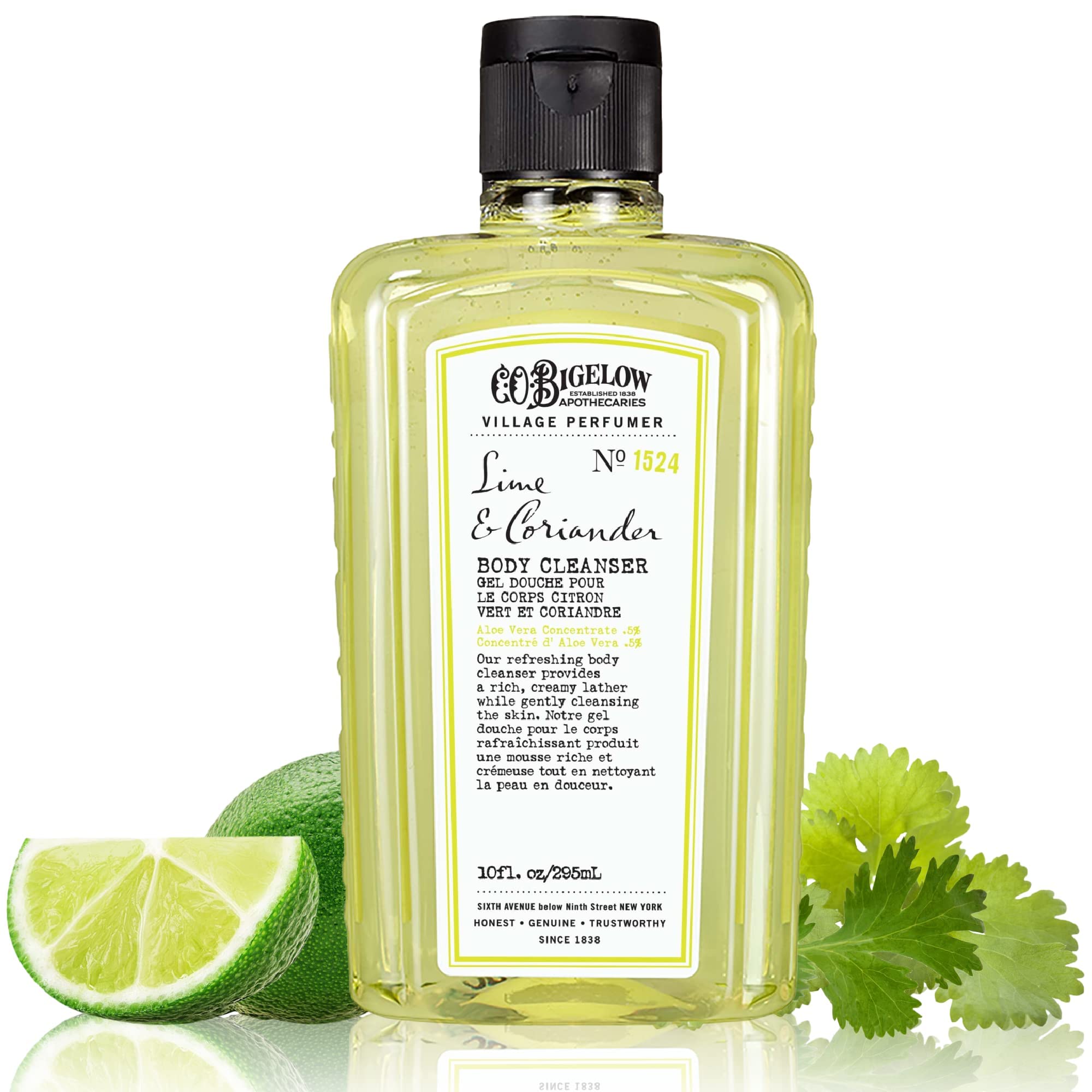 C.O. Bigelow Lime Coriander Body Wash | Village Perfumer Aloe Moisturizing Cleanser, 10 oz
