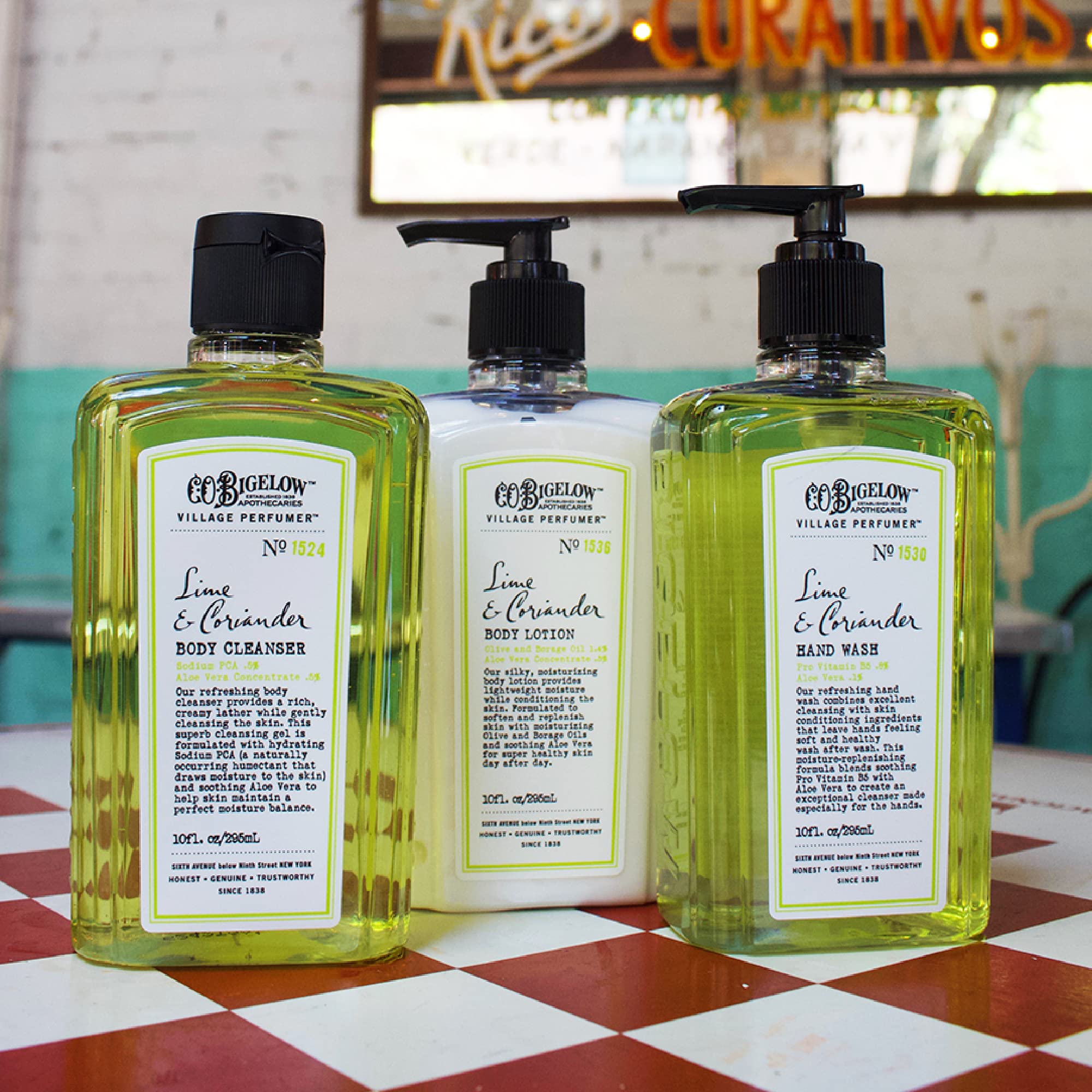 C.O. Bigelow Lime Coriander Apothecary Duo – Hand Wash & Body Lotion Gift Set, 10 oz Each