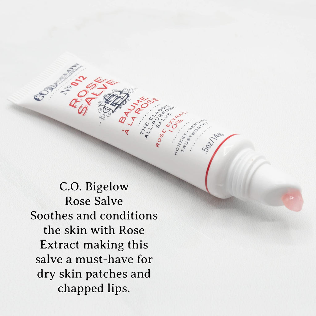 C.O. Bigelow Rose Salve Tubes – All-Purpose Lip and Skin Salve Trio, 0.5 oz Each