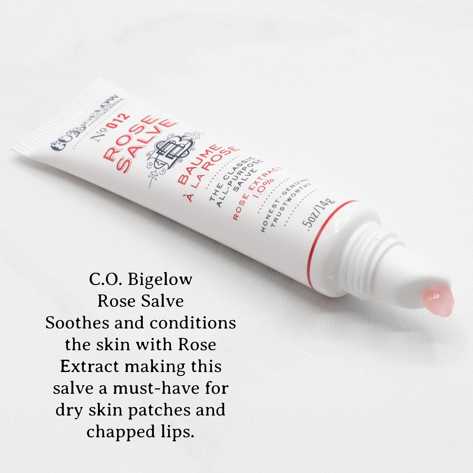 C.O. Bigelow Rose Salve Tubes – All-Purpose Lip and Skin Salve Trio, 0.5 oz Each