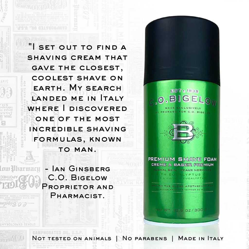 C.O. Bigelow Shaving Foam, 5.2 oz – All Skin Types, Eucalyptus Oil