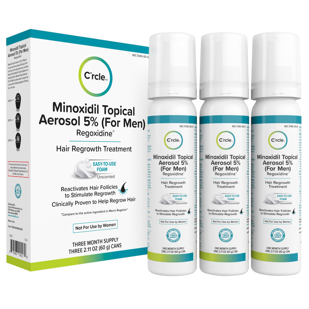 C'rcle Minoxidil 5% Foam for Men – Unscented, 3-Month Supply | Vertex Hair Loss & Thinning Support