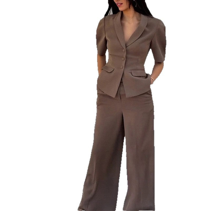 Top And Trousers Suit Slim Fit Waist