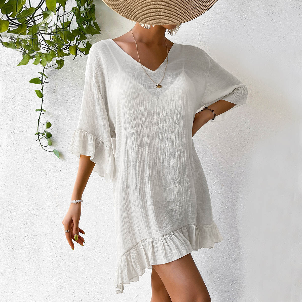 Beach Cover-up Skirt Sun-proof Skirt Back Butterfly