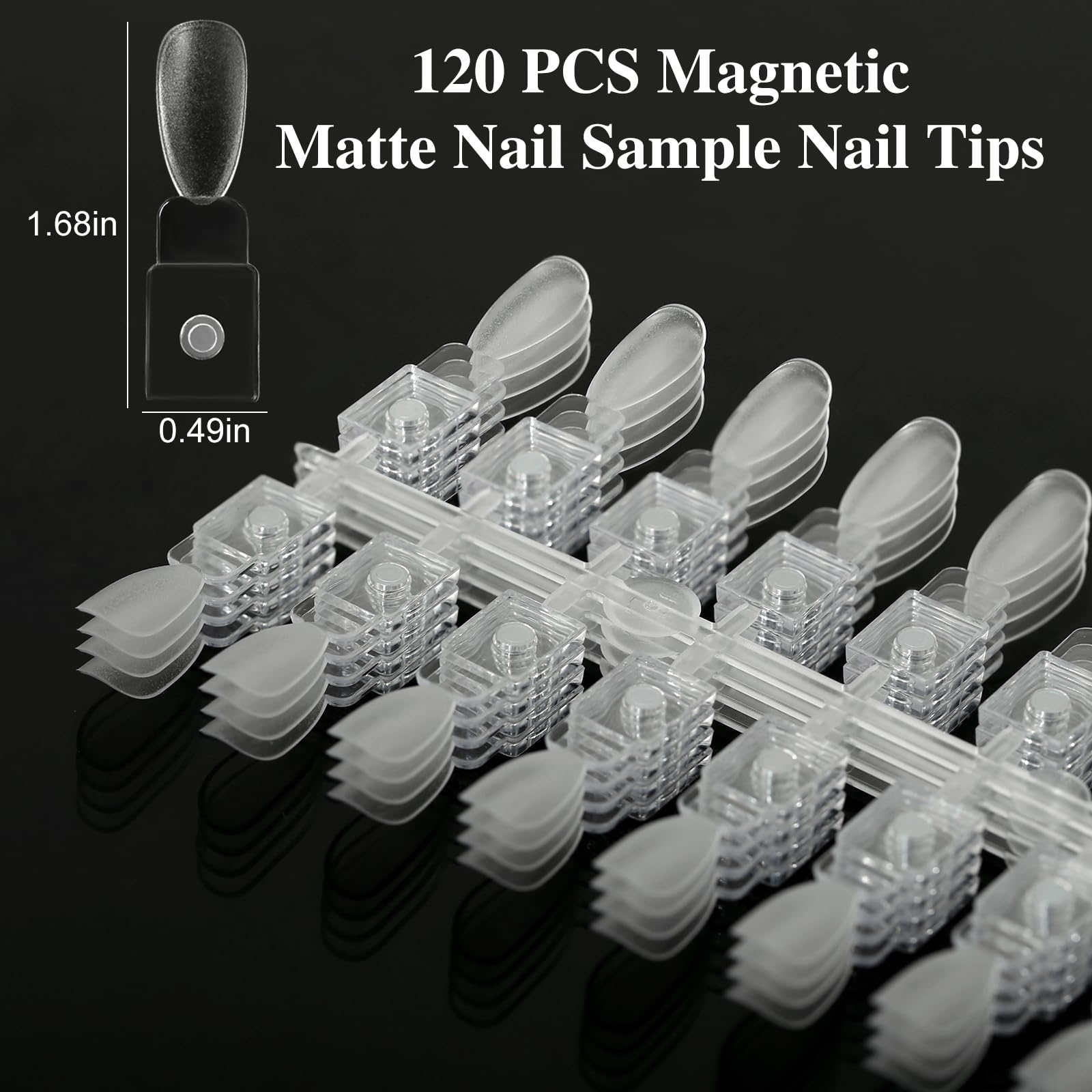 C12rtive 120PCS Magnetic Nail Color Display Tips – Premium Acrylic Tips for Gel & Regular Polish