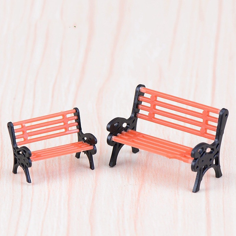 Miniature Model Mini Park Recliner Seat Chair Stool Plastic Artifact