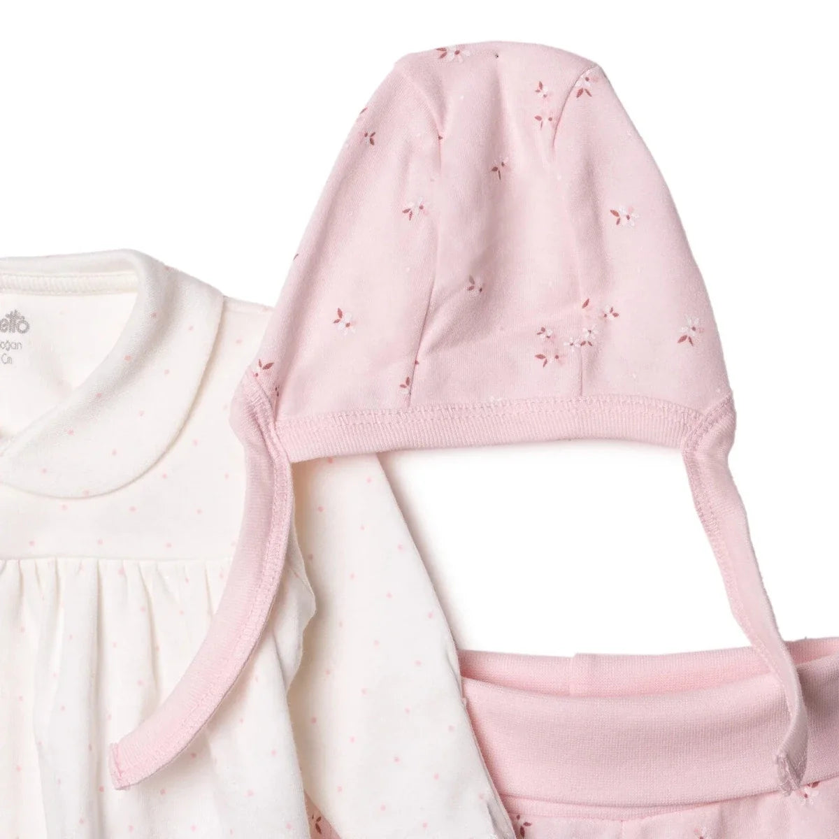 Bebetto 5 Piece "Cutie" Embroidered Baby Hospital Bag Set on a Hanger (Newborn)