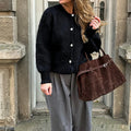 Loose-fitting Vintage Women's Sweater Coat