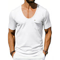 Mens Loose-fitting Casual T-shirt With A Large Collar And Short Sleeves