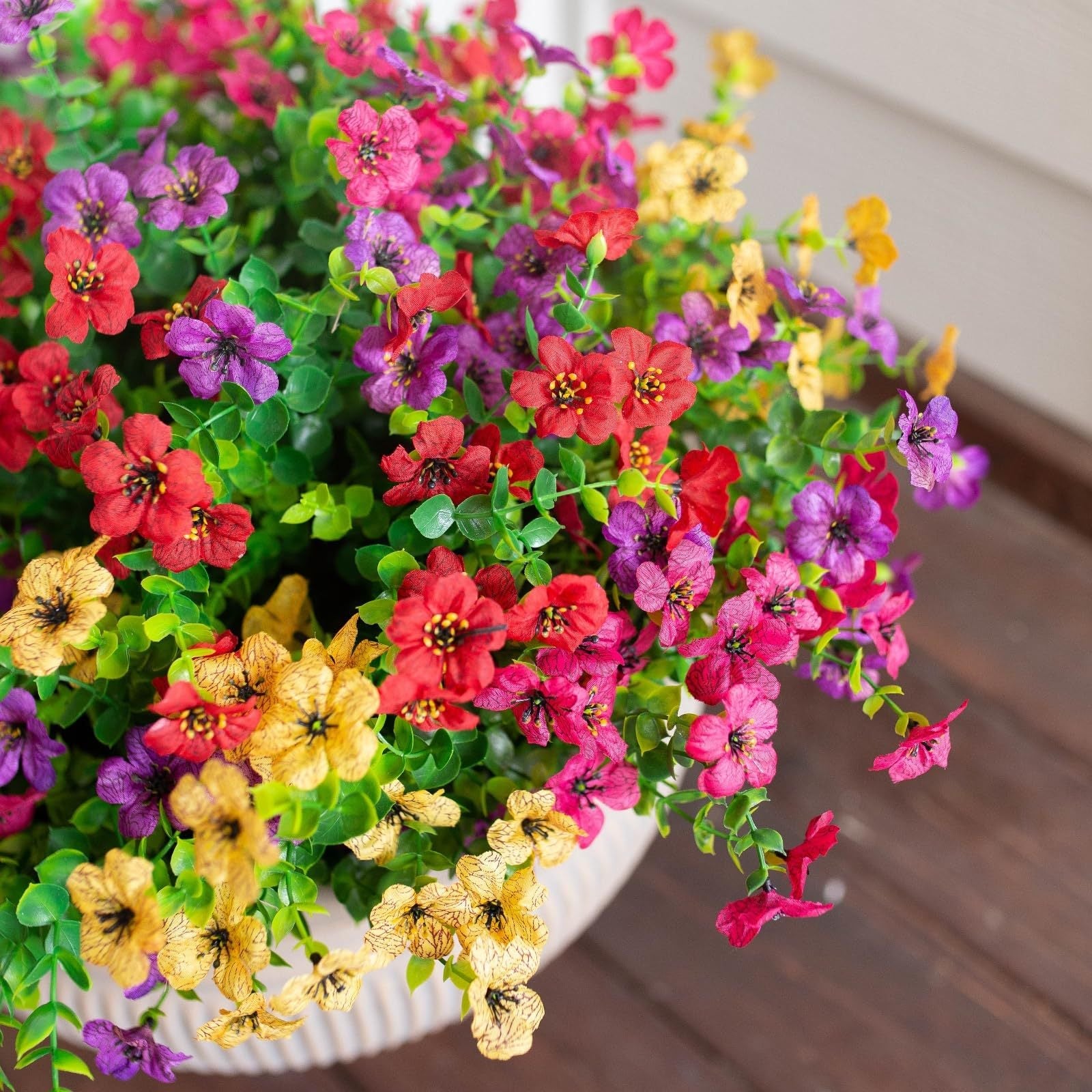 Artificial Outdoor UV-proof Decorative Simulation Green Plant Plastic Flowers