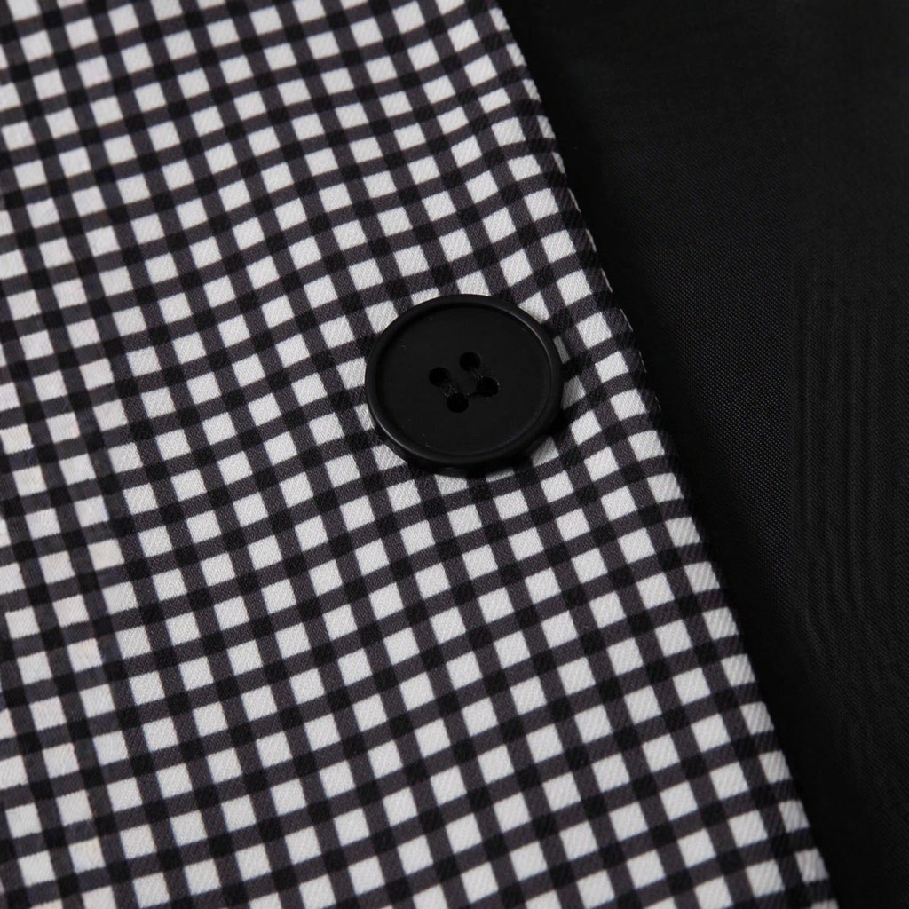 Mens Plaid Slim-Fit Business-Casual Suit Set