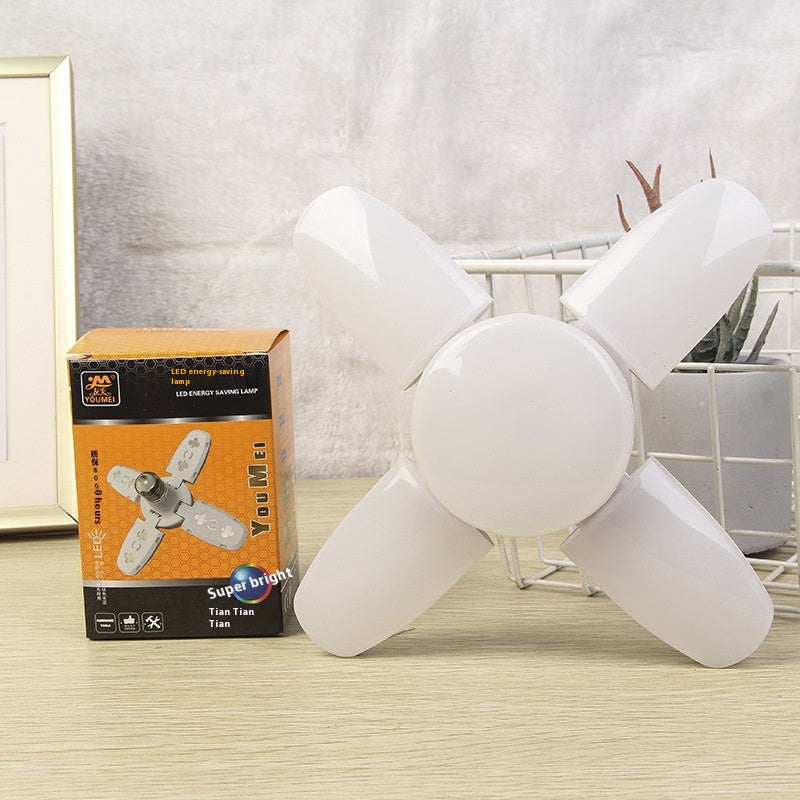 Bulb Super Bright Energy Saving Energy Saving Household Room Living Room Leaf Fan-shaped Energy Saving Lamp Folding