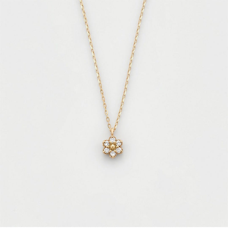 Fresh Sweet And Simple Flower Set Sterling Silver Ring Necklace