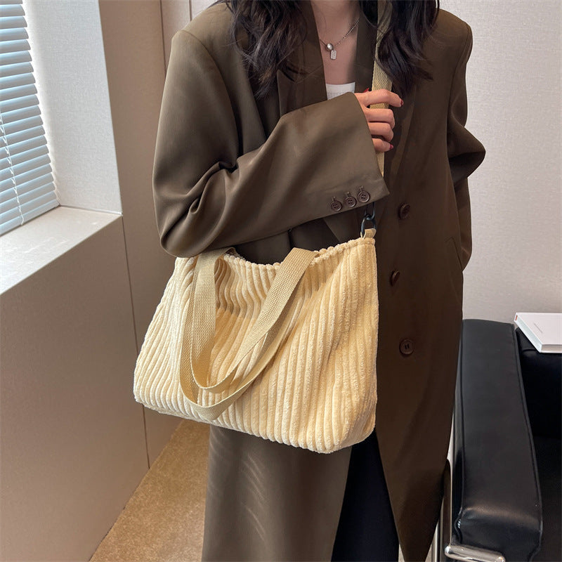 Corduroy Crossbody Shoulder Bag Women's Large Capacity