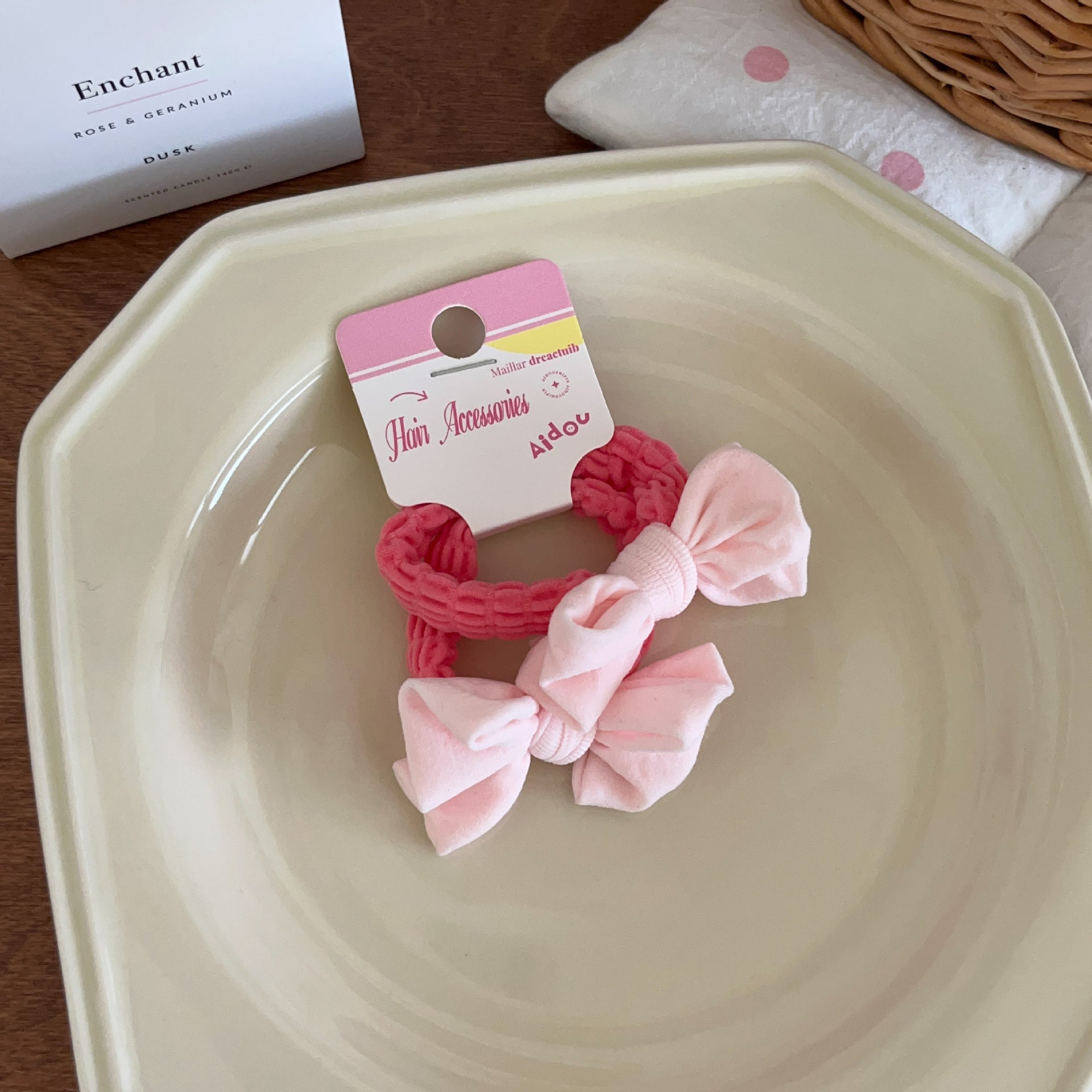 Macaron Bow Towel Ring Hair Rope Does Not Hurt High Elasticity