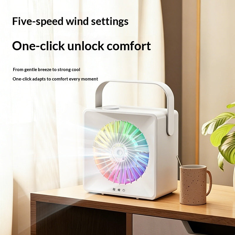 Portable Humidifying Spray Desktop Fan